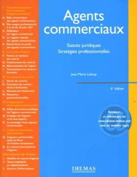 Couverture du produit · Agents commerciaux : Statuts juridiques, stratégies professionnelles