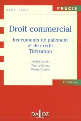 Couverture du produit · Droit commercial : Instruments de paiement et de crédit - Titrisation