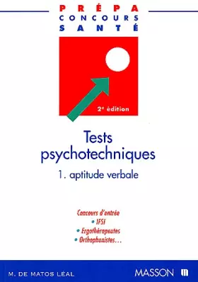 Couverture du produit · Tests psychotechniques, tome 1 : Aptitude verbale