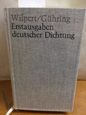 Couverture du produit · Erstausgaben Deutscher Dichtung - Eine Bibiolgraphie Zur Deutschen Literatur 1600-1960