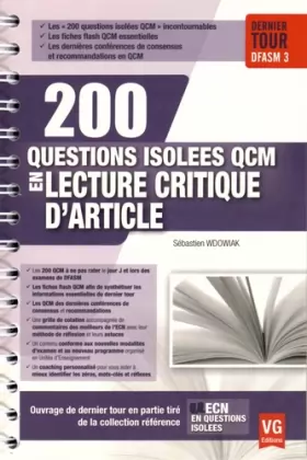 Couverture du produit · 200 questions isolees QCM en Lecture critique d'article