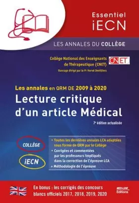 Couverture du produit · Lecture critique d'un article médical: Les annales en QRM de 2009 à 2020