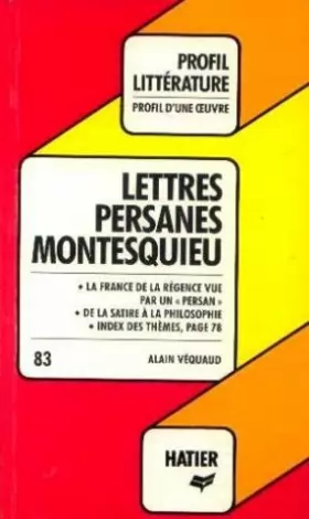 Couverture du produit · Lettres persanes, Montesquieu : analyse critique