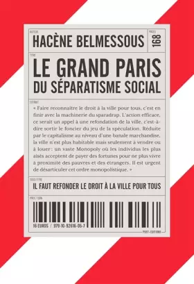 Couverture du produit · Le Grand Paris du séparatisme social : Il faut refonder le droit à la ville pour tous