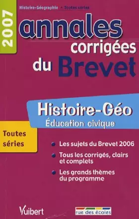 Couverture du produit · Histoire-Géo Education civique: Annales corrigées du Brevet