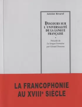 Couverture du produit · Discours sur l'universalité de la langue française