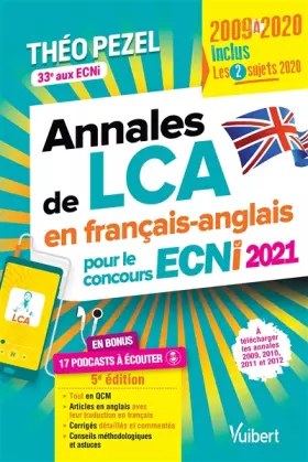 Couverture du produit · Annales de LCA en français-anglais pour le concours ECNi 2021: Inclus : les 2 sujets 2020 - En bonus : 17 podcasts à écouter