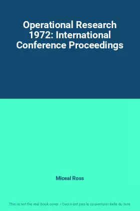Couverture du produit · Operational Research 1972: International Conference Proceedings