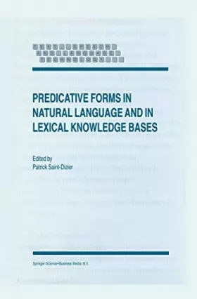 Couverture du produit · Predicative Forms in Natural Language and in Lexical Knowledge Bases