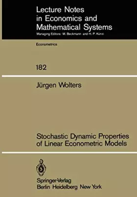 Couverture du produit · Stochastic Dynamic Properties of Linear Econometric Models