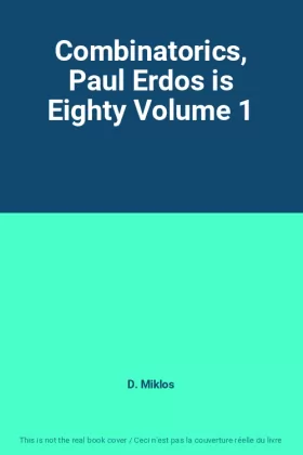 Couverture du produit · Combinatorics, Paul Erdos is Eighty Volume 1