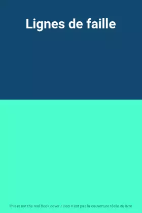 Couverture du produit · Lignes de faille