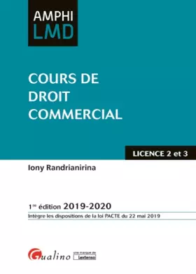 Couverture du produit · Cours de Droit commercial: LICENCE 2 ET 3