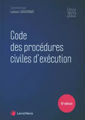Couverture du produit · Code des procédures civiles d'exécution 2022