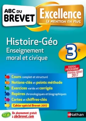 Couverture du produit · ABC du BREVET Excellence Histoire - Géo - Enseignement moral et civique 3e