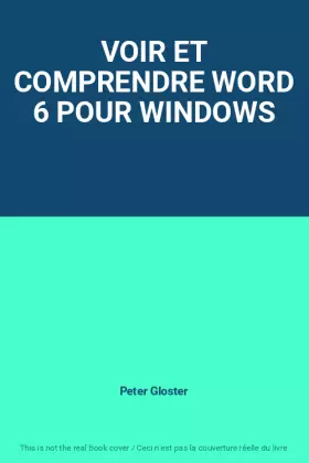 Couverture du produit · VOIR ET COMPRENDRE WORD 6 POUR WINDOWS
