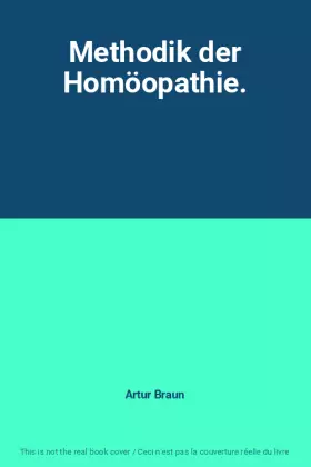 Couverture du produit · Methodik der Homöopathie.