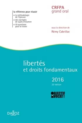 Couverture du produit · Libertés et droits fondamentaux 2016 - 22e éd.