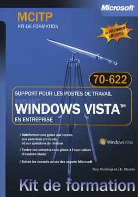 Couverture du produit · Windows Vista en entreprise : Support pour les postes de travail - Examen MCITP 70-622