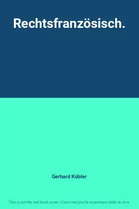 Couverture du produit · Rechtsfranzösisch.