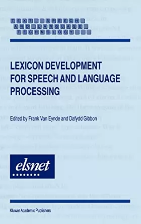 Couverture du produit · Lexicon Development for Speech and Language Processing