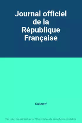 Couverture du produit · Journal officiel de la République Française
