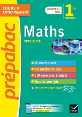 Couverture du produit · Prépabac Maths 1re générale (spécialité): nouveau programme de Première