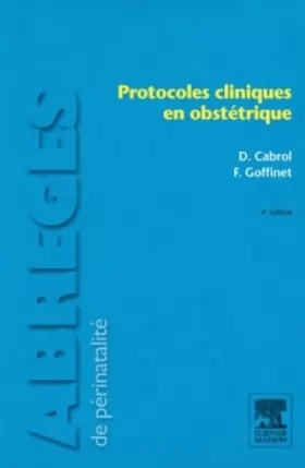 Couverture du produit · Protocoles cliniques en obstétrique