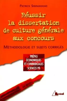 Couverture du produit · Réussir la dissertation de culture générale aux concours