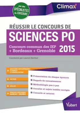 Couverture du produit · Réussir Sciences Po 2015 - Concours commun des IEP - Bordeaux - Grenoble