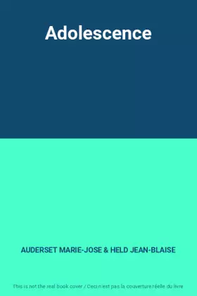 Couverture du produit · Adolescence