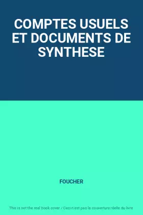 Couverture du produit · COMPTES USUELS ET DOCUMENTS DE SYNTHESE