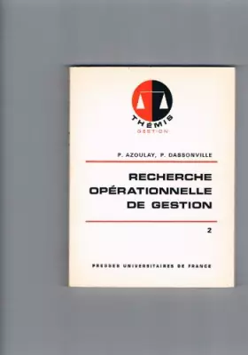 Couverture du produit · Recherche operationnelle gestion t.2 (THEMIS)