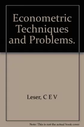 Couverture du produit · Econometric Techniques and Problems.
