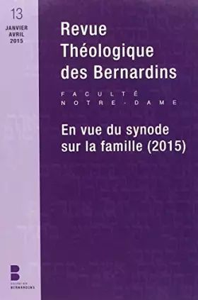 Couverture du produit · Revue theologique des bernardins n13