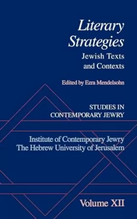Couverture du produit · Studies in Contemporary Jewry: XII: Literary Strategies: Jewish Texts and Contexts