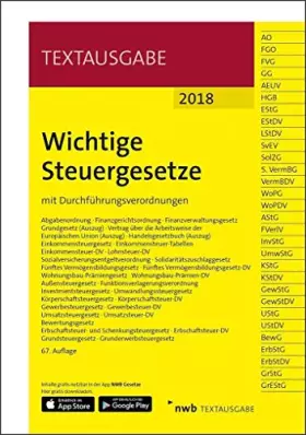 Couverture du produit · Wichtige Steuergesetze: mit Durchführungsverordnungen
