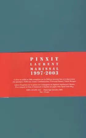 Couverture du produit · Pinxit 1997-2003