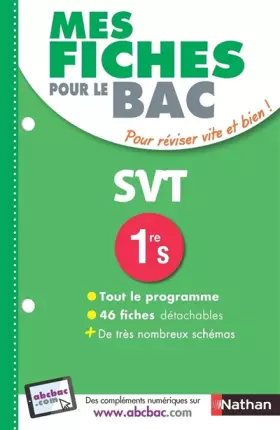 Couverture du produit · Mes fiches pour le BAC SVT 1re S - Ancien programme