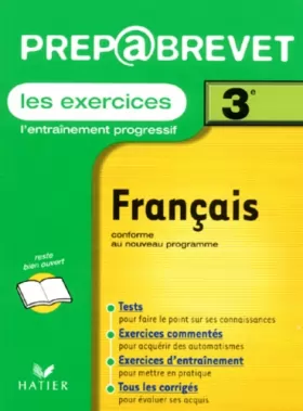 Couverture du produit · Prépabrevet, les exercices : Français, 3e
