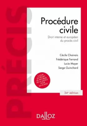 Couverture du produit · Procédure civile: Droit interne et européen du procès civil