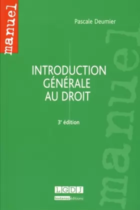 Couverture du produit · Introduction générale au droit, 3ème Ed.