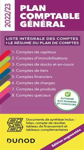 Couverture du produit · Plan comptable général 2022/23 - Edition augmentée: Liste intégrale des comptes + Documents de synthèse (2022-2023)