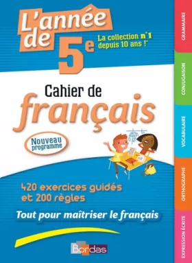 Couverture du produit · L'année de 5e - Cahier de français