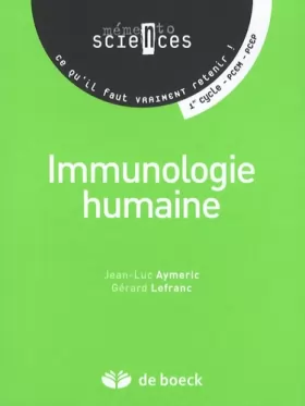 Couverture du produit · Immunologie humaine