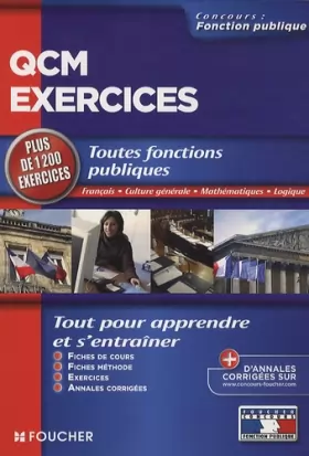 Couverture du produit · QCM exercices : Toutes fonctions publiques Français, culture générale, mathématiques, logique
