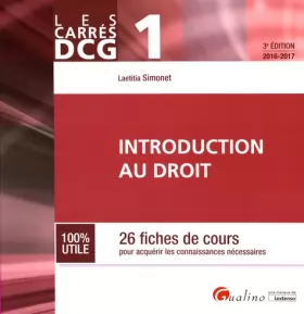 Couverture du produit · Introduction au droit DCG 1 : 26 fiches de cours pour acquérir les connaissances nécessaires