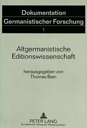 Couverture du produit · Altgermanistische Editionswissenschaft
