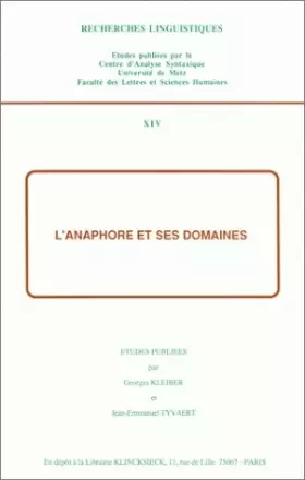 Couverture du produit · L'anaphore et ses domaines