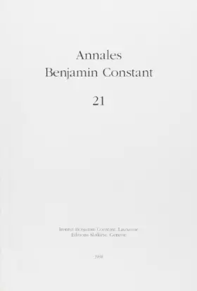 Couverture du produit · Annales Benjamin Constant 21 - 1998